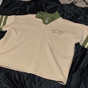 New York Brooklyn Men's Polo Shirt - Cream with Green Accents